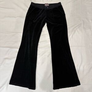 Juicy Couture Black Velour Flare Pants – Size Small Petite